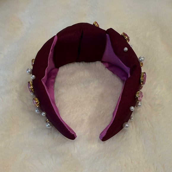 Lilly Pulitzer Burgundy and Pink Embellished Headband - Picture 4 of 4